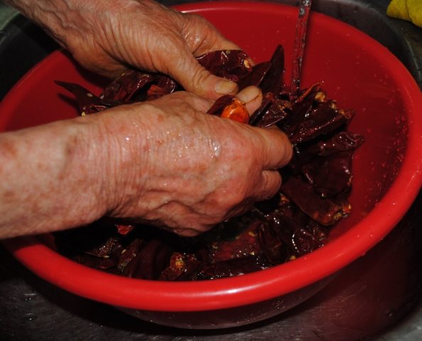 Pickled hot peppers for the winter in Armenian