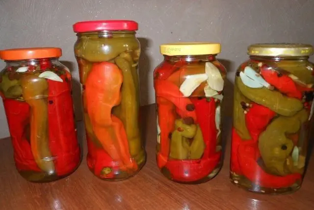 Pickled hot peppers for the winter in Armenian