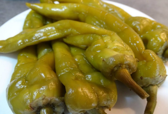 Pickled hot peppers for the winter in Armenian