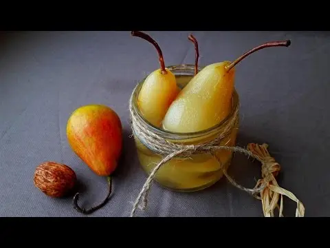 Pickled pears in jars for the winter