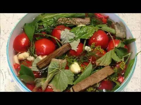 Pickled tomatoes for the winter in jars