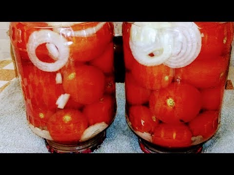 Pickled tomatoes with onions for the winter: recipes with photos