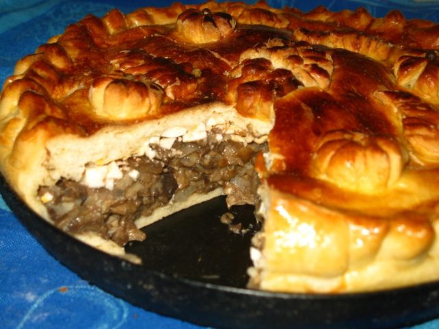 Pie with mushrooms: salted and fresh, with potatoes and onions, recipes with photos