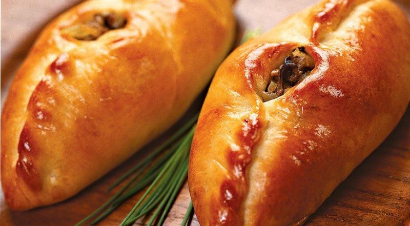 Pies with mushrooms and rice