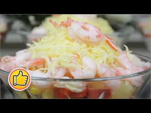 Pink flamingo salad: with crab sticks, shrimp, 6 best recipes