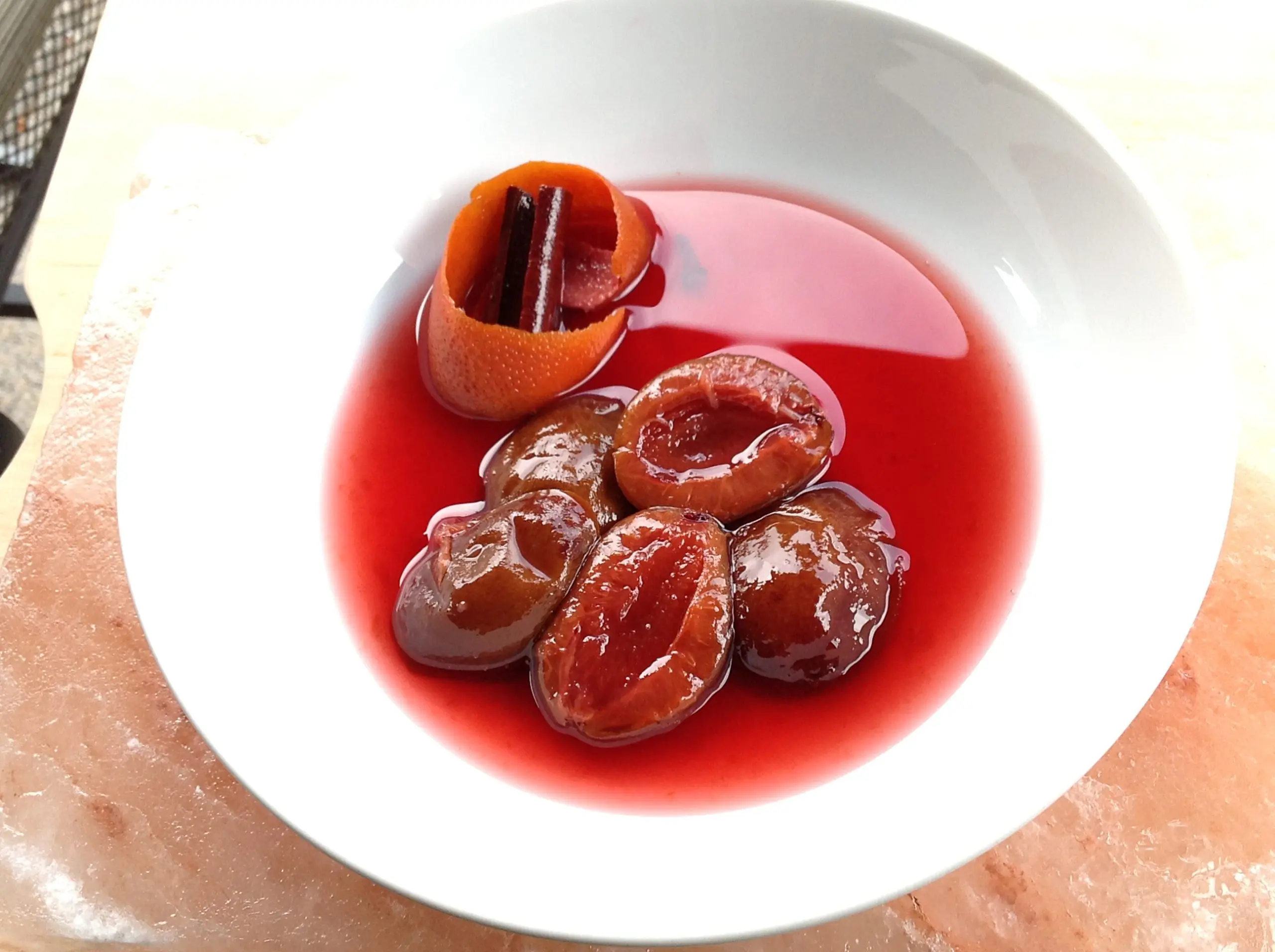 Plums in syrup
