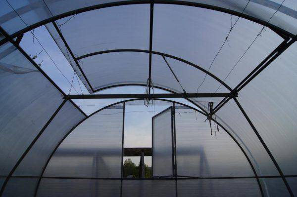 Polycarbonate greenhouse with opening roof 