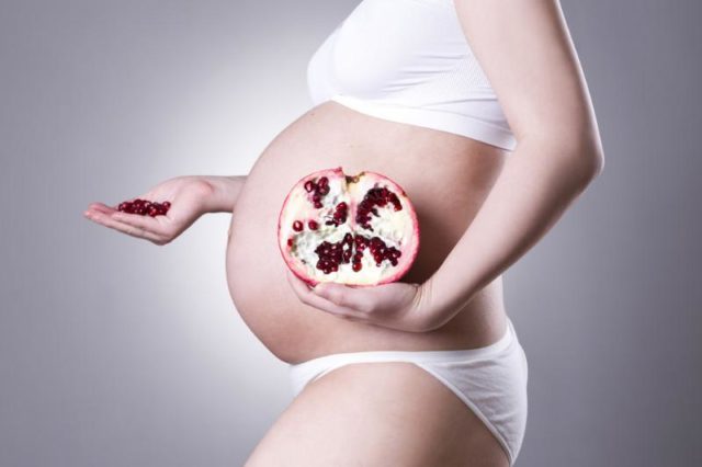 Pomegranate during early and late pregnancy