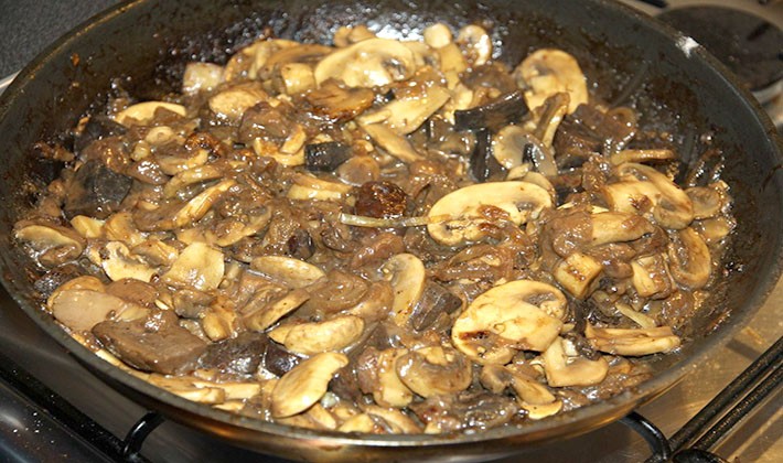 Porcini mushrooms baked in the oven