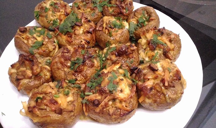 Porcini mushrooms baked in the oven