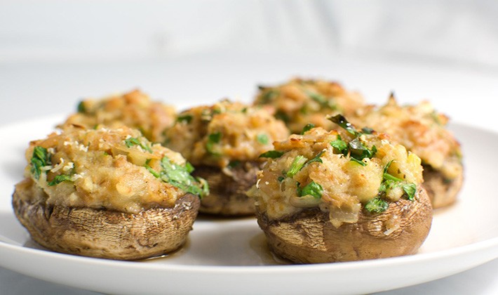 Porcini mushrooms baked in the oven