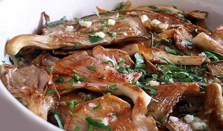 Porcini mushrooms baked in the oven