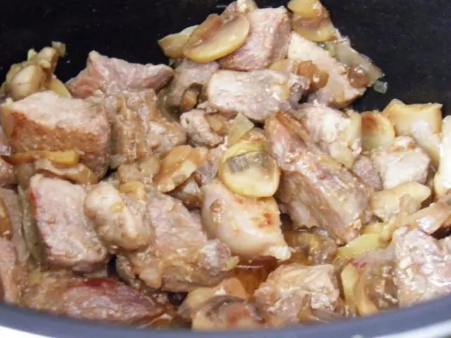 Pork with porcini mushrooms: in the oven, slow cooker