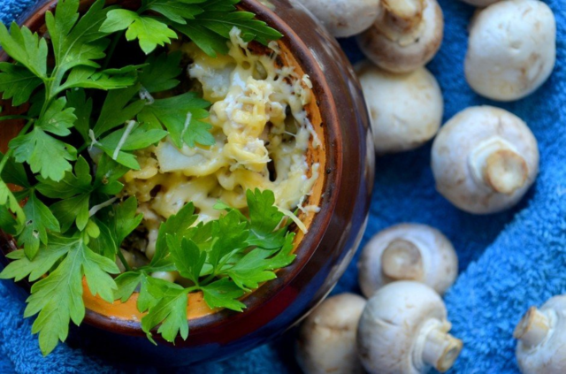 Potatoes with champignons and sour cream: in the oven, in a pan, stewed, fried