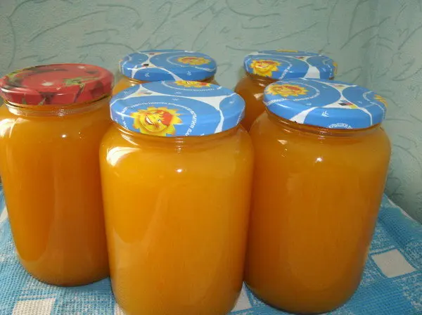 Pumpkin juice for the winter with orange