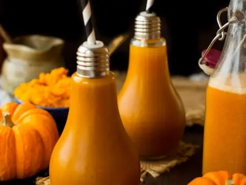 Pumpkin juice for the winter with orange