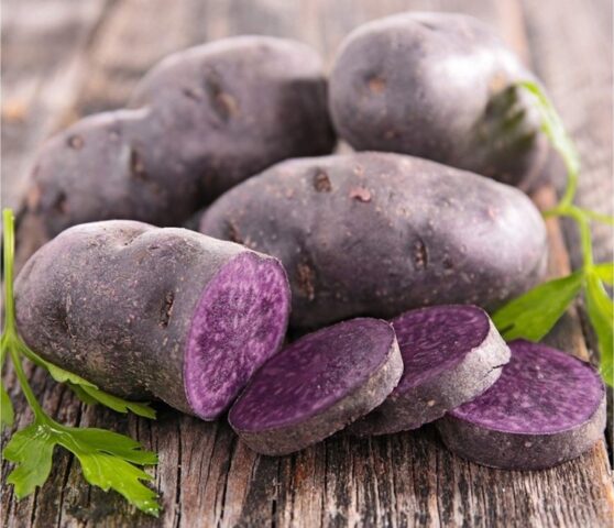 Purple potatoes: description of varieties, characteristics, photos, reviews, taste