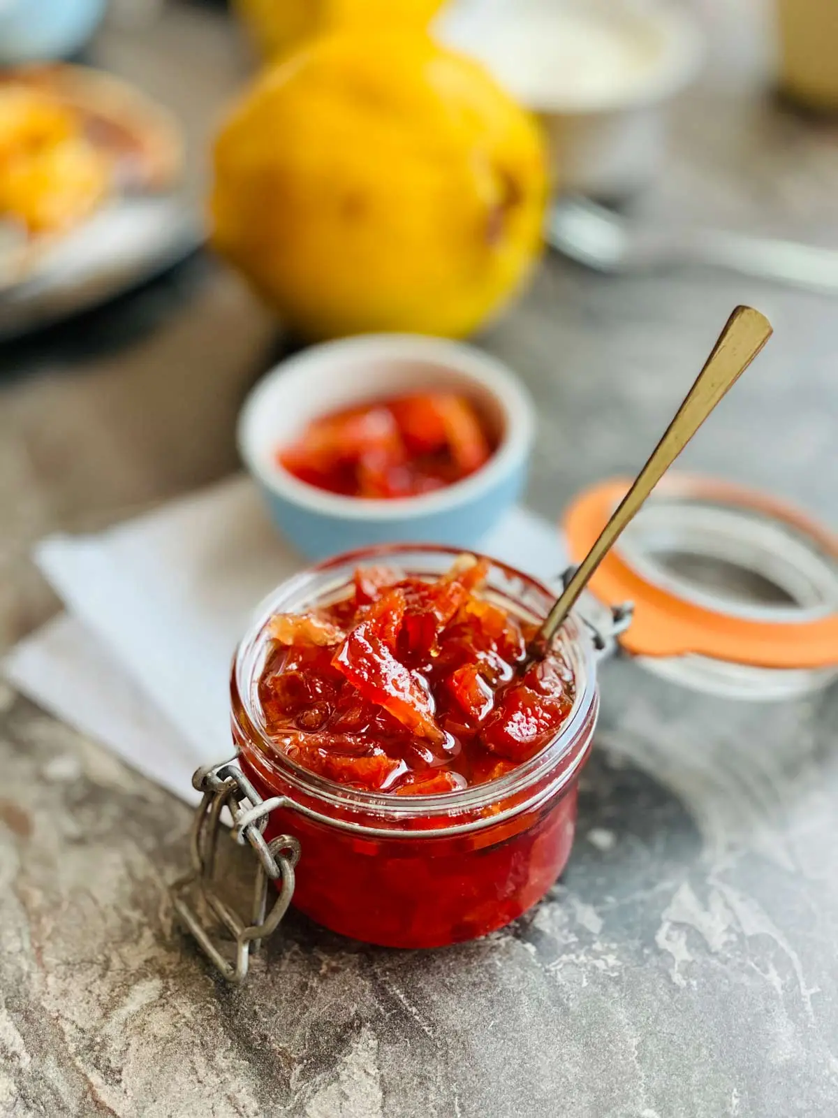 Quince jam with nuts and lemon