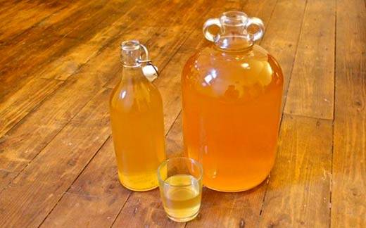 Recipe for homemade apple wine with a glove 