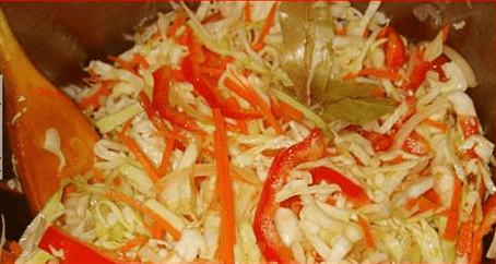 Recipe for pickled cabbage with bell pepper for the winter