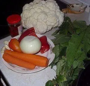 Recipe for pickled cauliflower with carrots