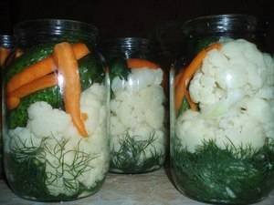 Recipe for pickled cauliflower with carrots