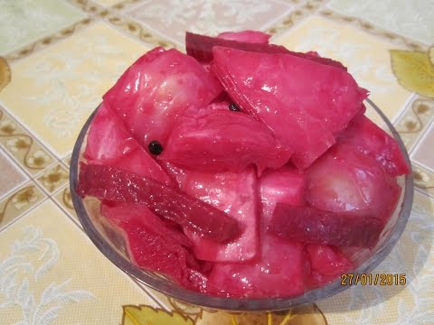 Recipe for red pickled cabbage with beets