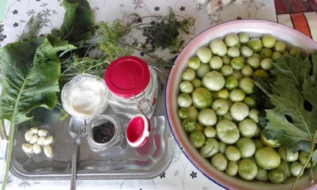 Recipe for Salted Green Tomatoes with Garlic