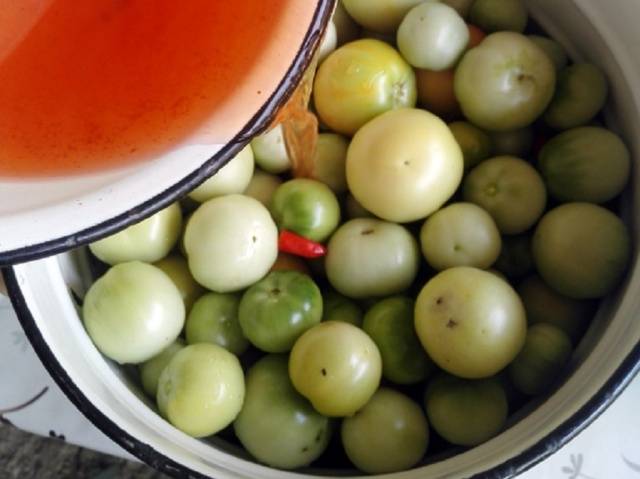 Recipe for Salted Green Tomatoes with Garlic