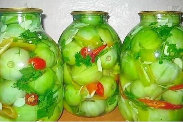 Recipe for Salted Green Tomatoes with Garlic