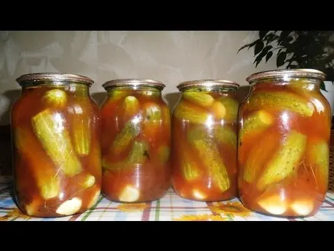 Recipes for cucumbers in tomato juice for the winter: pickling and canning rules