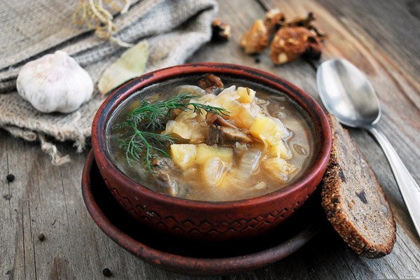 Recipes for mushroom soup and borscht