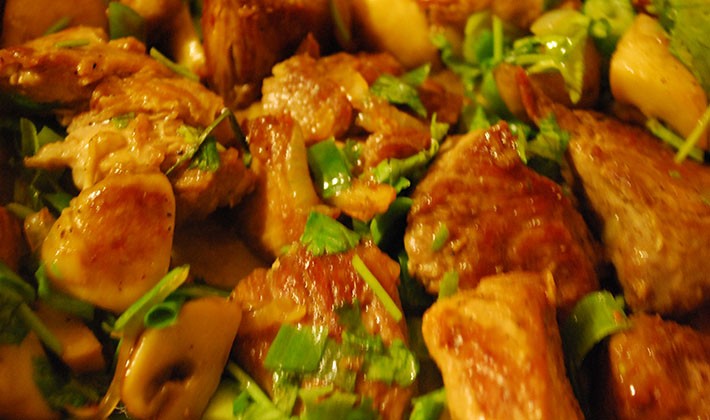 Recipes for pork with mushrooms and potatoes