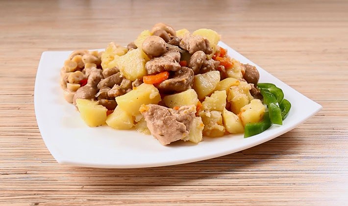 Recipes for pork with mushrooms and potatoes