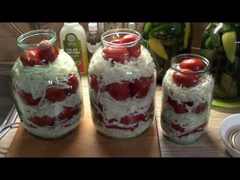 Recipes tomato with cabbage in a jar