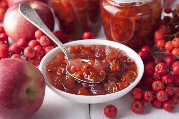 Red rowan jam at home