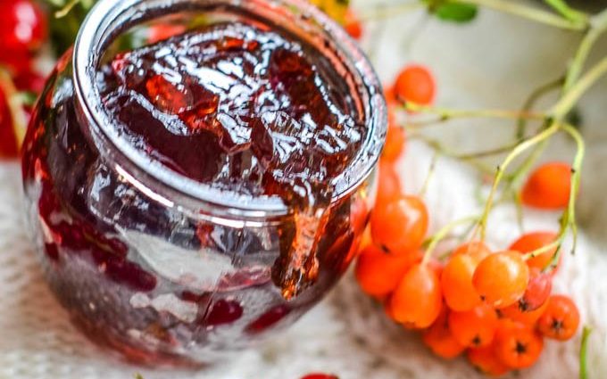 Red rowan jam at home