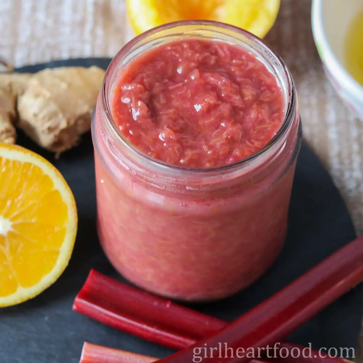 Rhubarb jam with orange