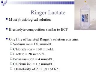 Ringer&#8217;s fluid &#8211; composition, indications, action, dosage