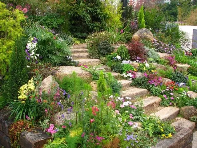 Rockeries in landscape design + photo