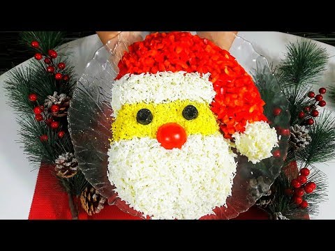 Salad in the form of Santa Claus for the New Year