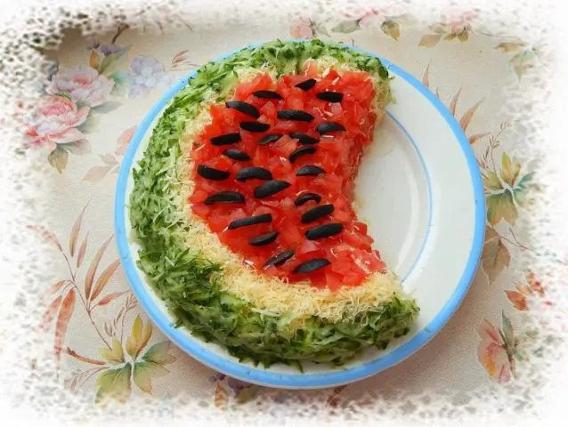 Salad Watermelon slice: recipes with chicken, grapes, mushrooms