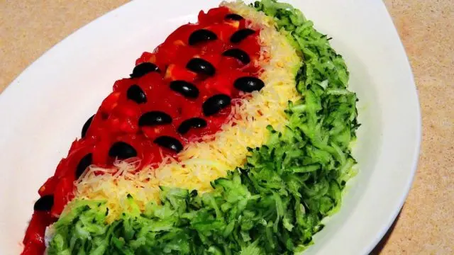 Salad Watermelon slice: recipes with chicken, grapes, mushrooms