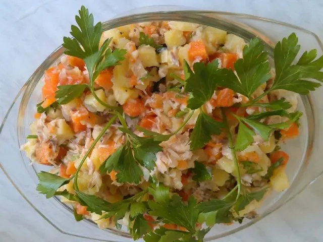 Salad with fish for the winter