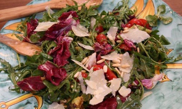 Salad with porcini mushroom: marinated, fried, salted, fresh