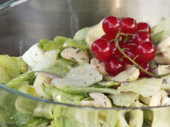 Salad with porcini mushroom: marinated, fried, salted, fresh