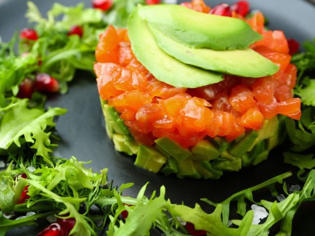 Salmon tartare with avocado