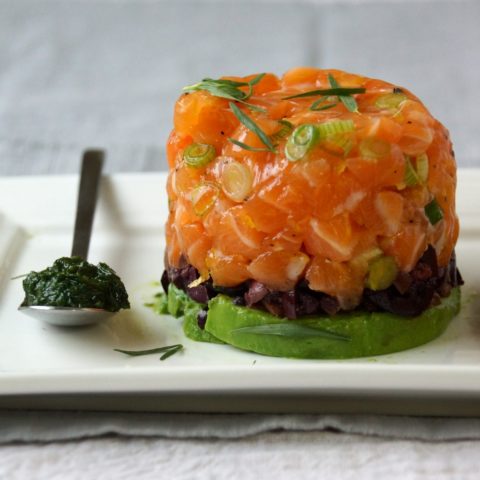 Salmon tartare with avocado