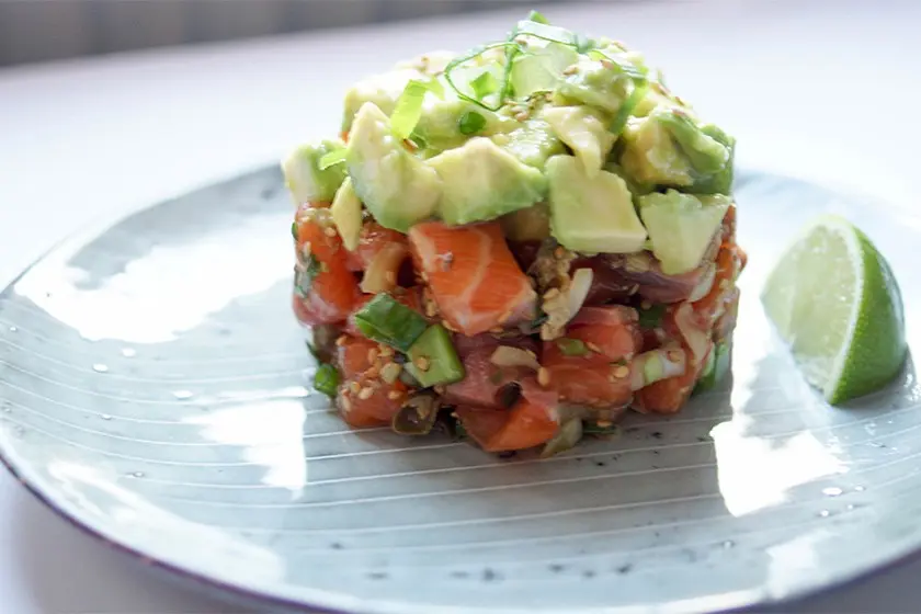 Salmon tartare with avocado