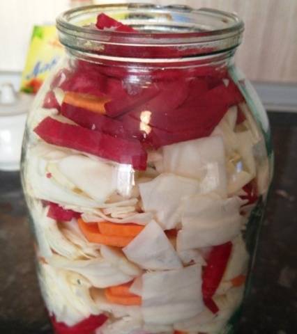 Salted cabbage with beets